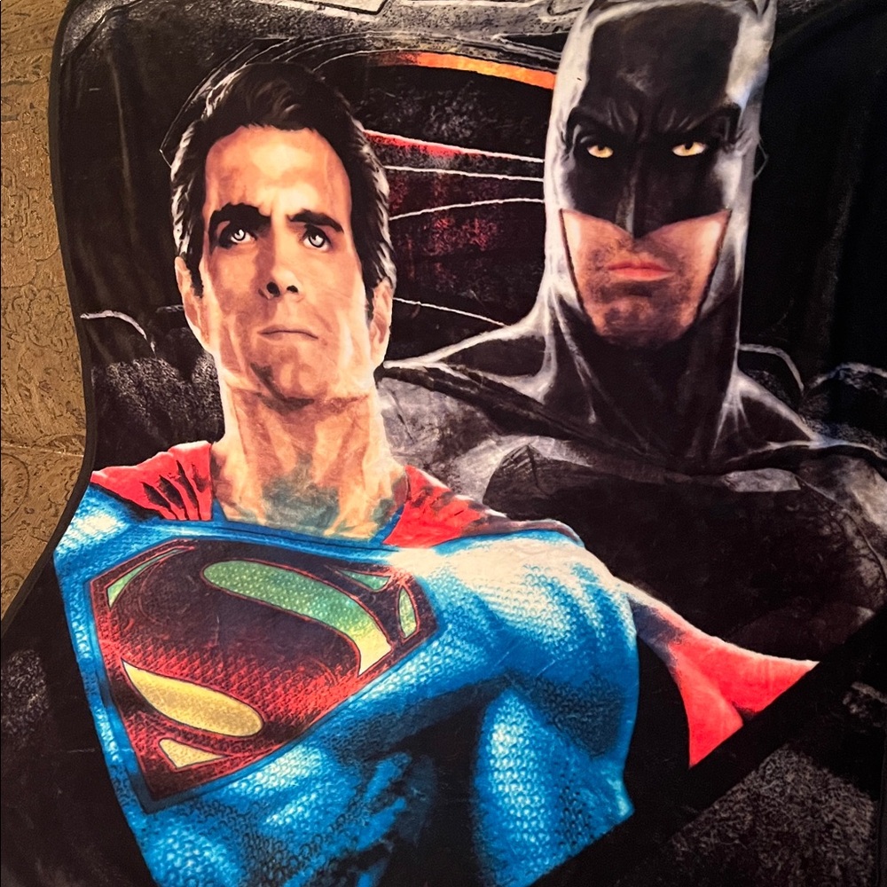 😄Superman Batman fleece throw blanket DC